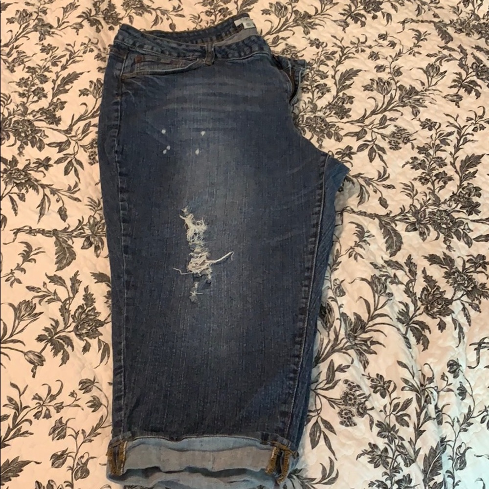 Jean Capri Distressed Cato Woman Size 24.